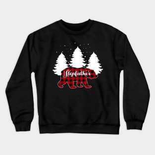 Stepfather Bear Buffalo Red Plaid Matching Family Christmas Crewneck Sweatshirt